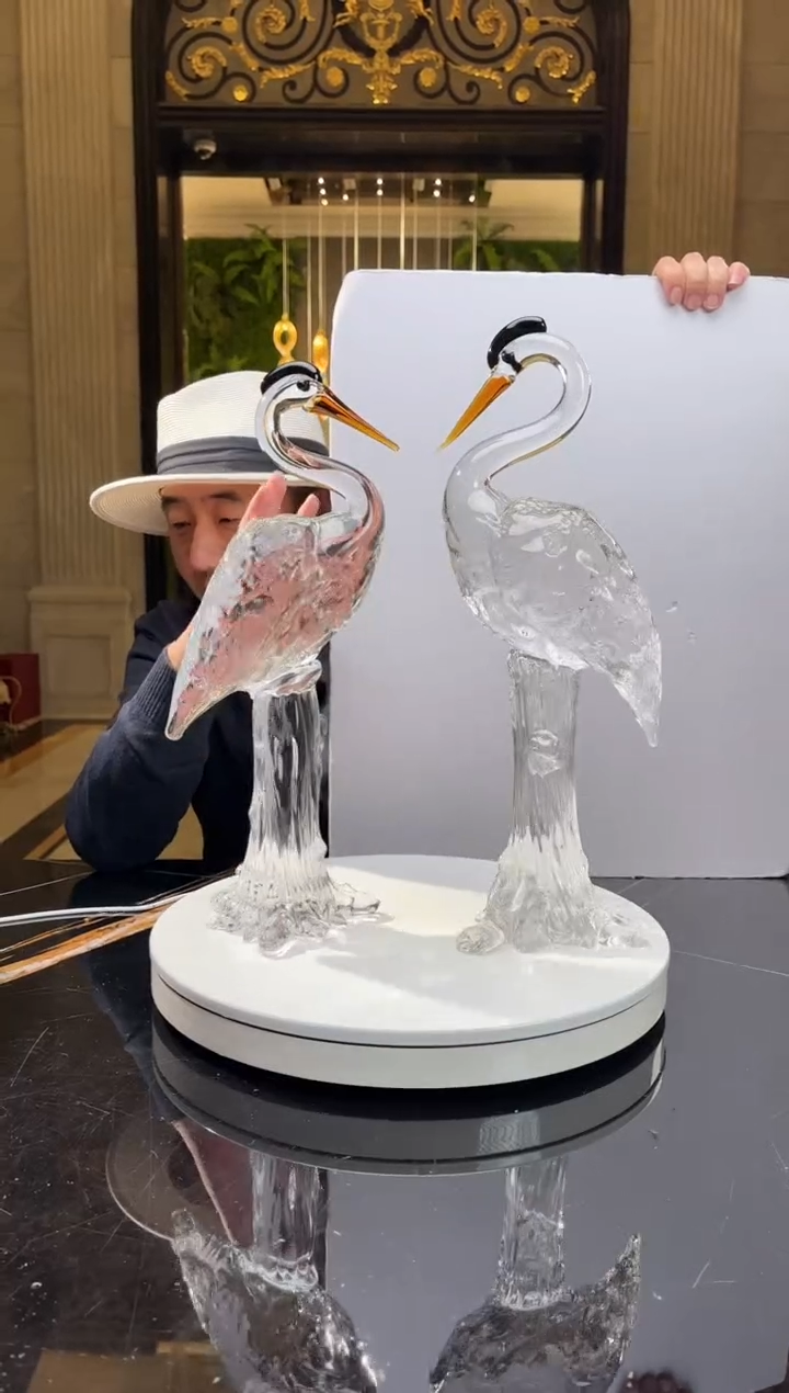 【闪购商品】茶宠AJ05179仙鹤艺术摆件一对