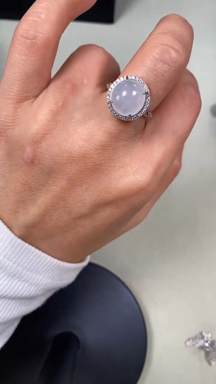 【闪购商品】翡翠戒指银S925镶嵌9608