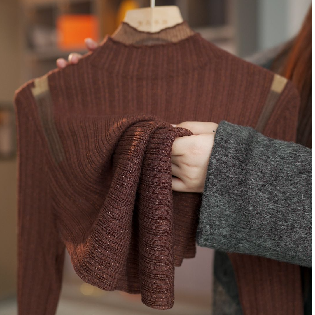 2025秋冬季新款打底休闲百搭显瘦时尚减龄长袖上衣女GD1484