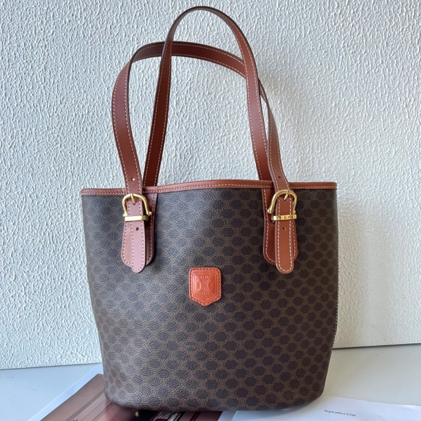 95新 Celine/思琳 XM/经典凯旋门老花手提水桶包ZG02814072修复品