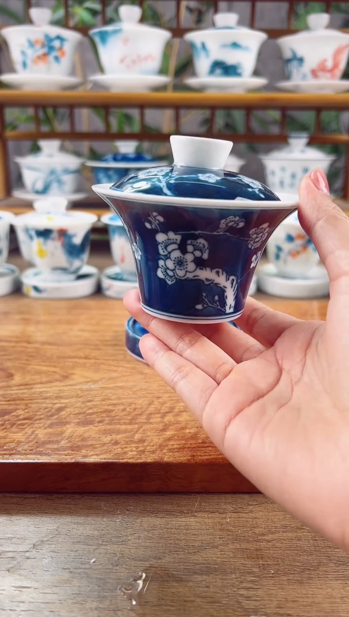 【闪购商品】微瑕冰梅马蹄盖碗