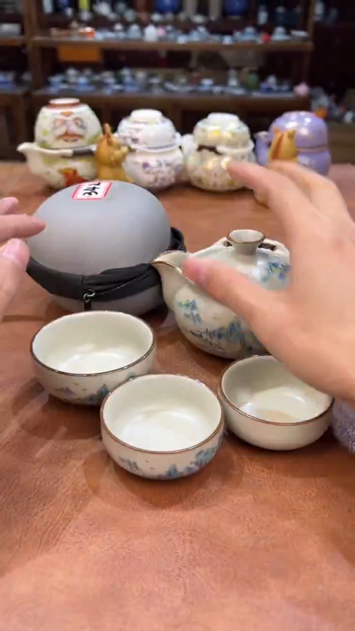 真的很便宜会开片的旅行茶具