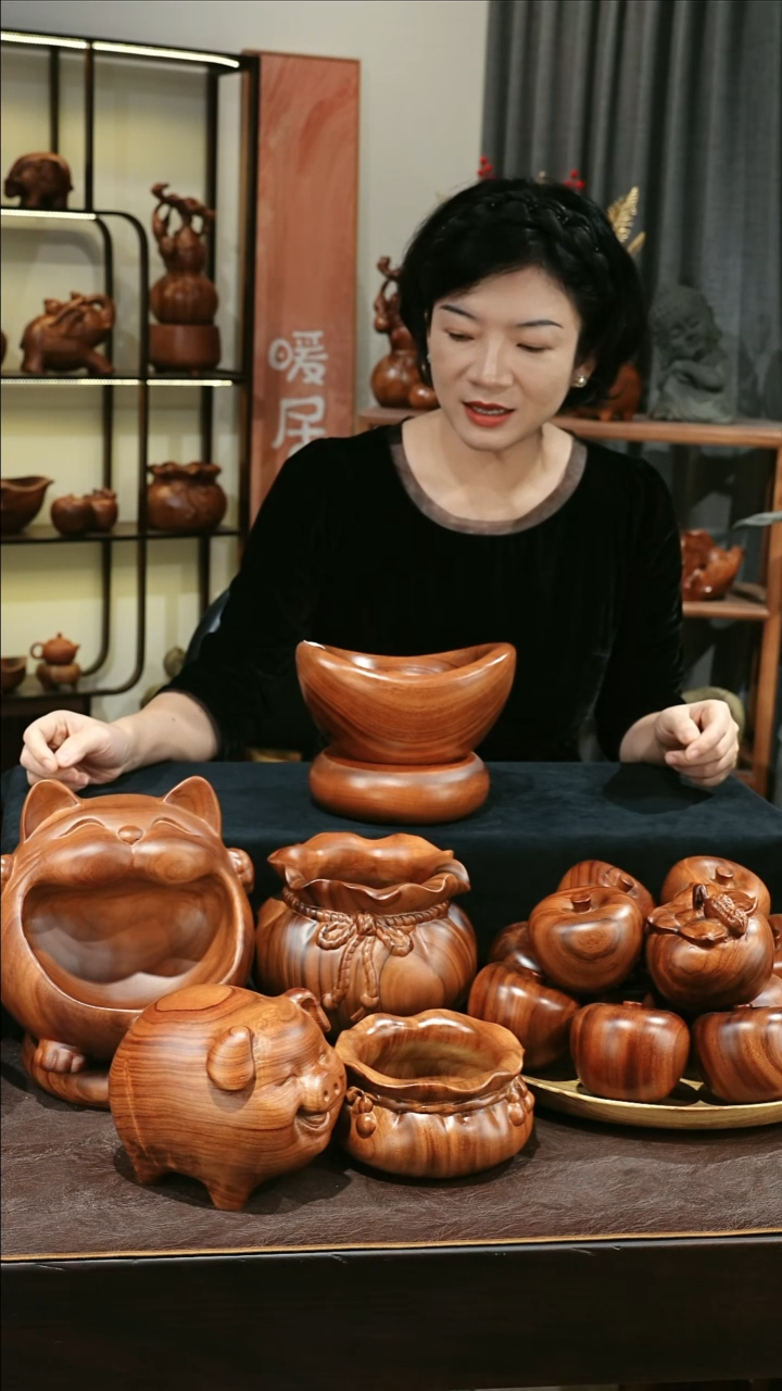 木MB011-1聚宝盆收纳摆件微瑕福利3217