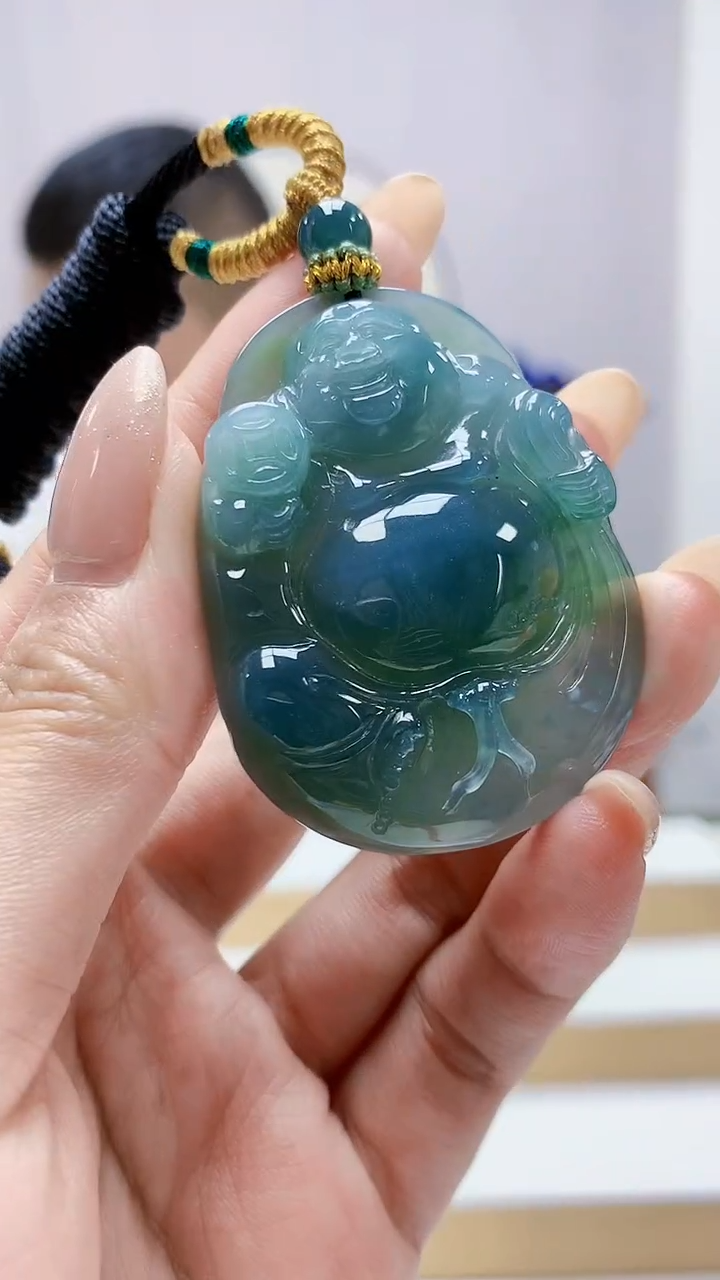 未镶嵌定制翡翠4898MM-毛货挂件140