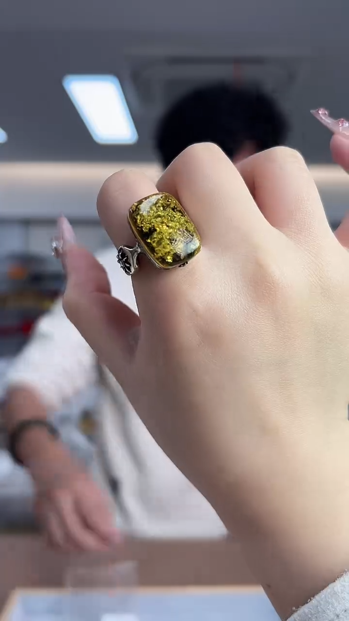 【闪购商品】琥珀戒指未镶嵌琥珀戒指