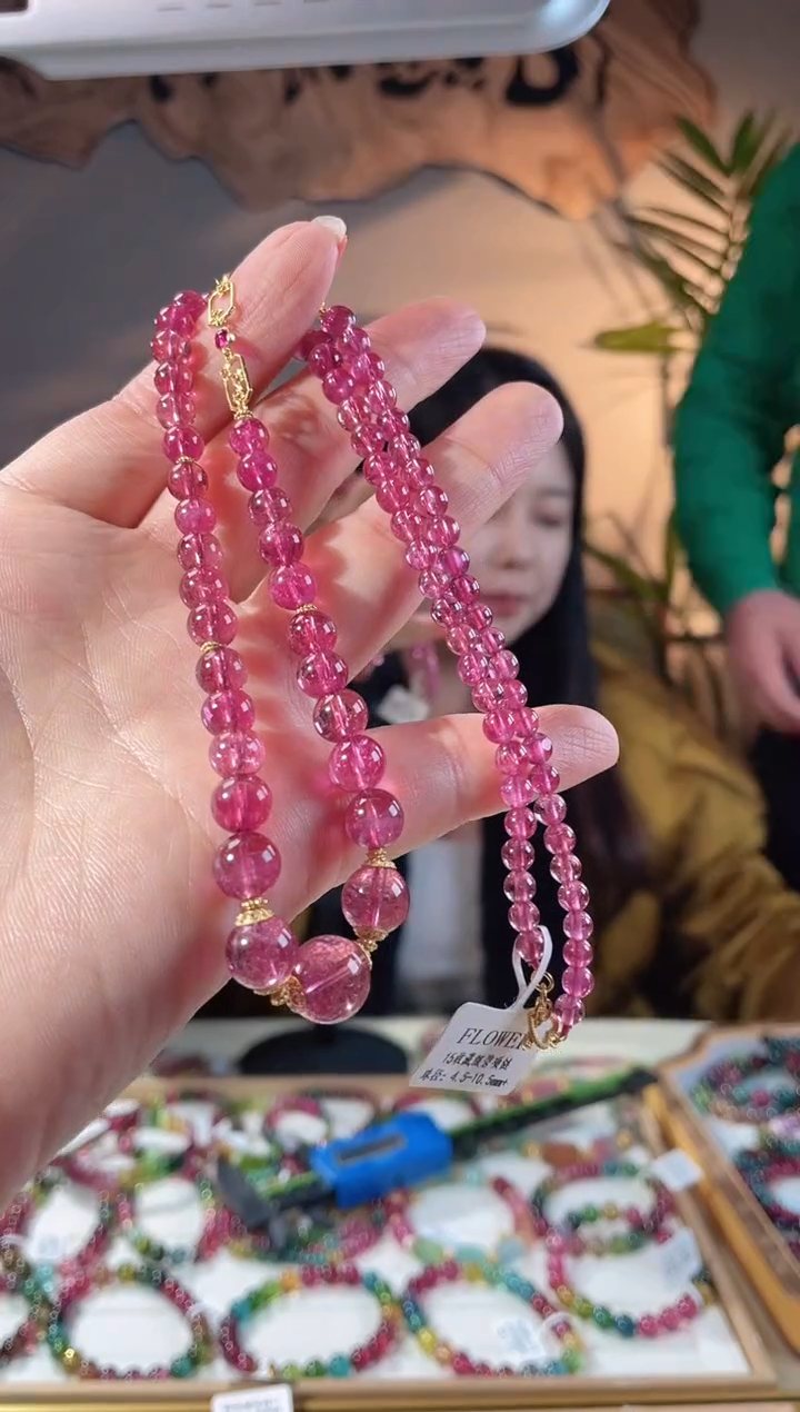 【闪购商品】碧玺手链18K金镶嵌塔链