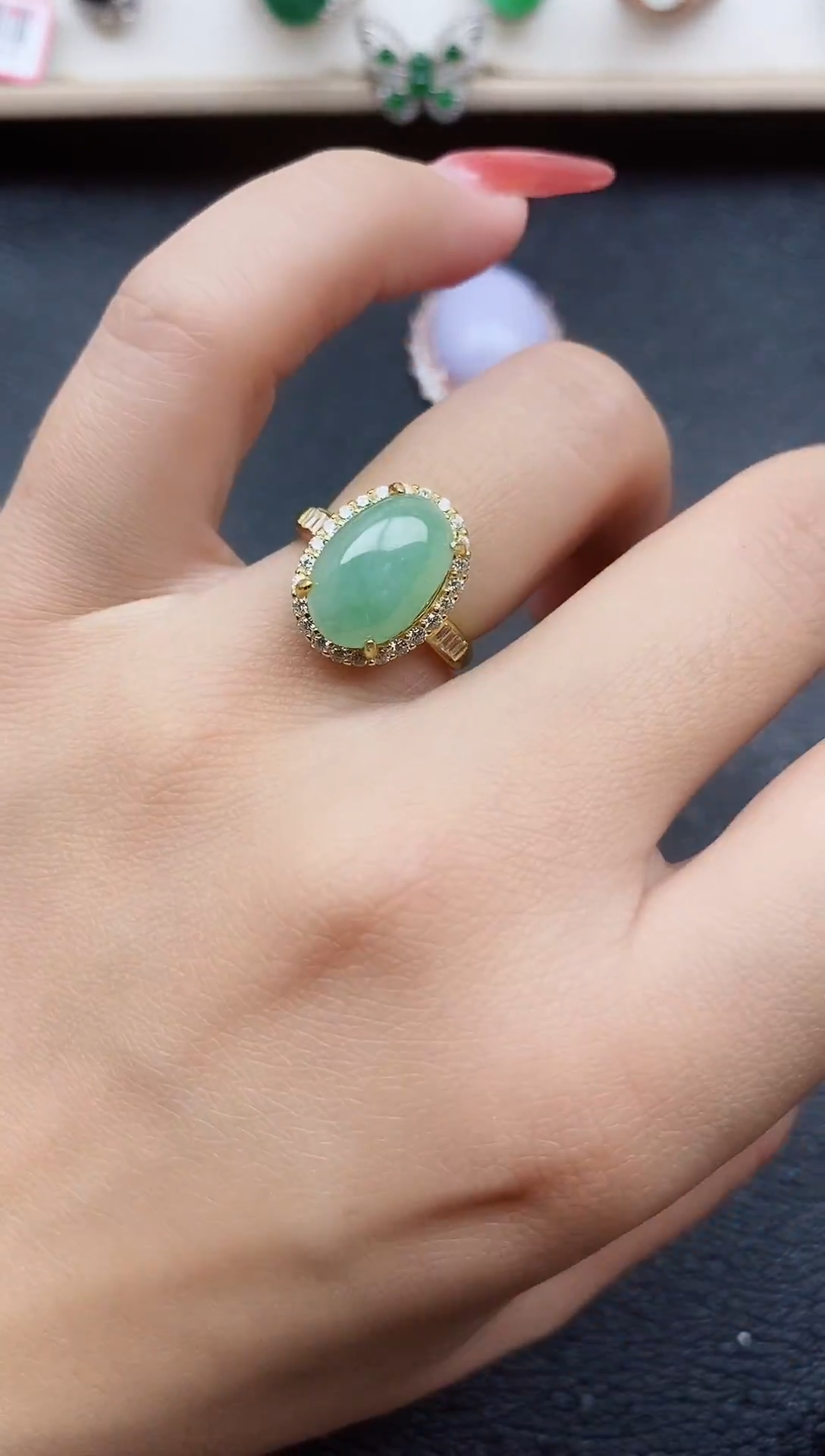 【闪购商品】翡翠戒指银S925镶嵌11111