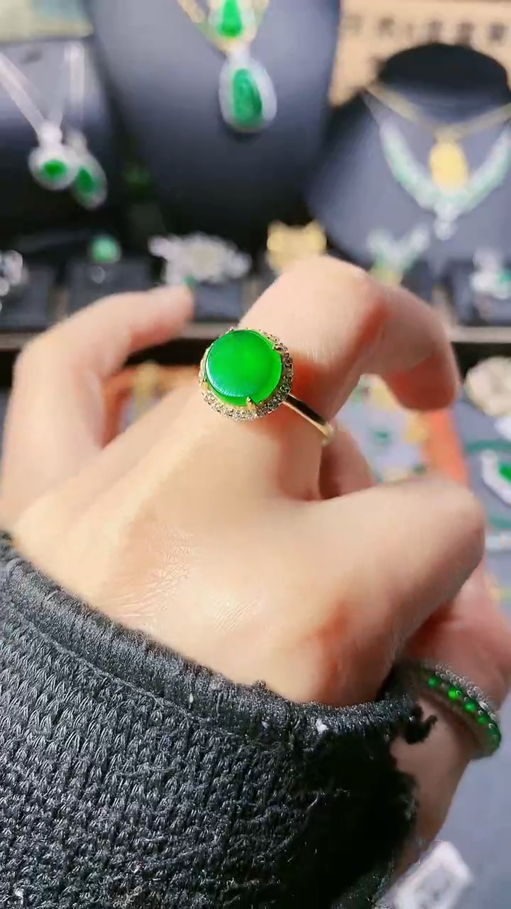 【闪购商品】翡翠戒指银S925镶嵌戒指