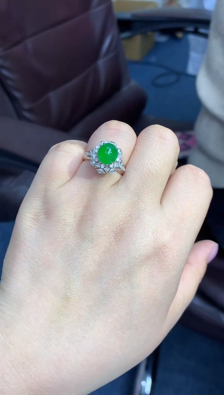 【闪购商品】翡翠戒指18K金镶嵌621-中国好珍宝