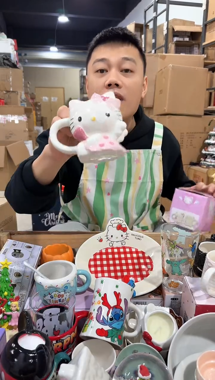 瓷片原盒kt猫天使杯杯杯