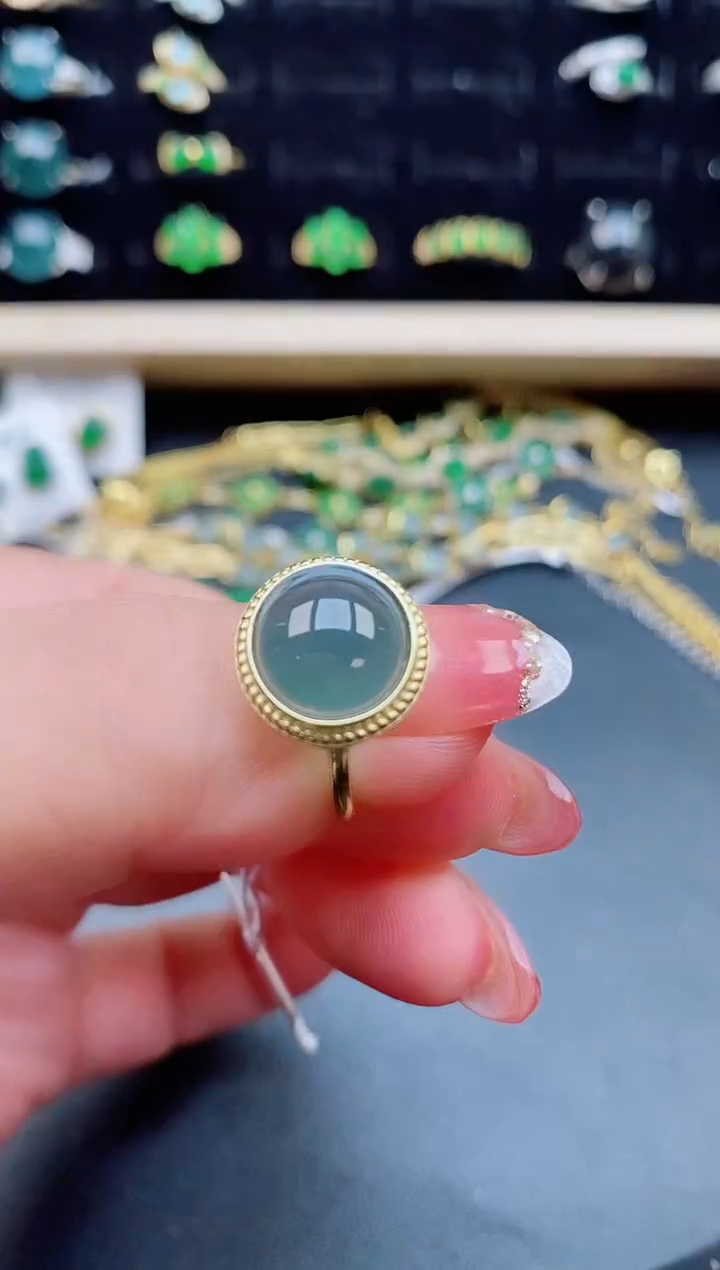 【闪购商品】翡翠戒指银S925镶嵌508505