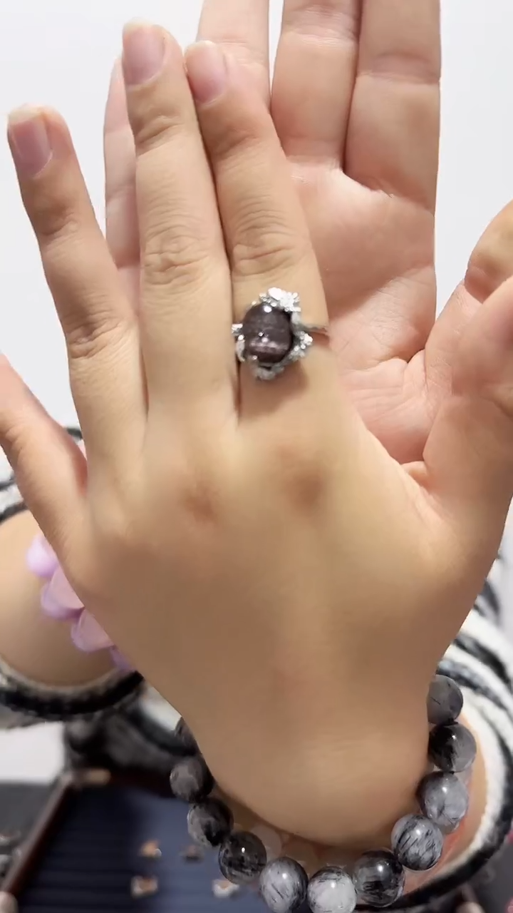 未镶嵌戒指水晶天然绿幽灵戒指11