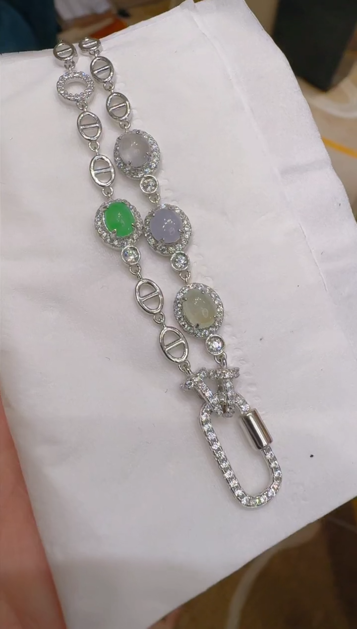 套链银S925镶嵌翡翠多样性团购发一件