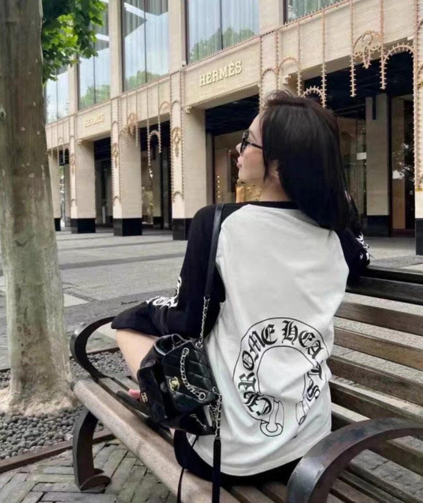 95新 Chrome Hearts/克罗心  IW0457   马蹄臂梵文印花T恤 L码 