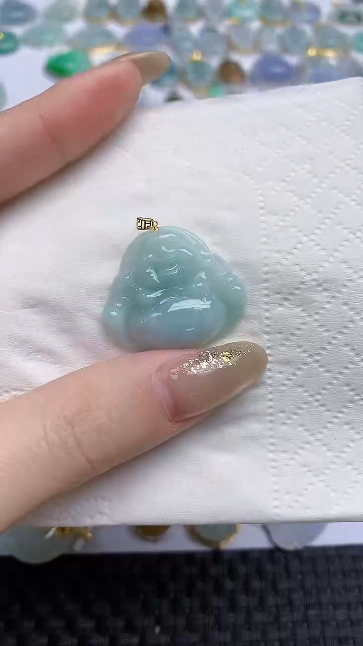 【闪购商品】翡翠颈饰18K金镶嵌天然A货翡翠 32