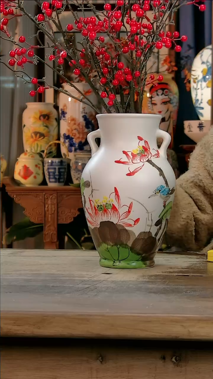 【闪购商品】瓷片景德镇纯手工釉下彩精品花瓶