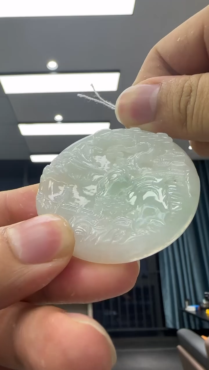 颈饰未镶嵌翡翠天然翡翠A货孤品一件