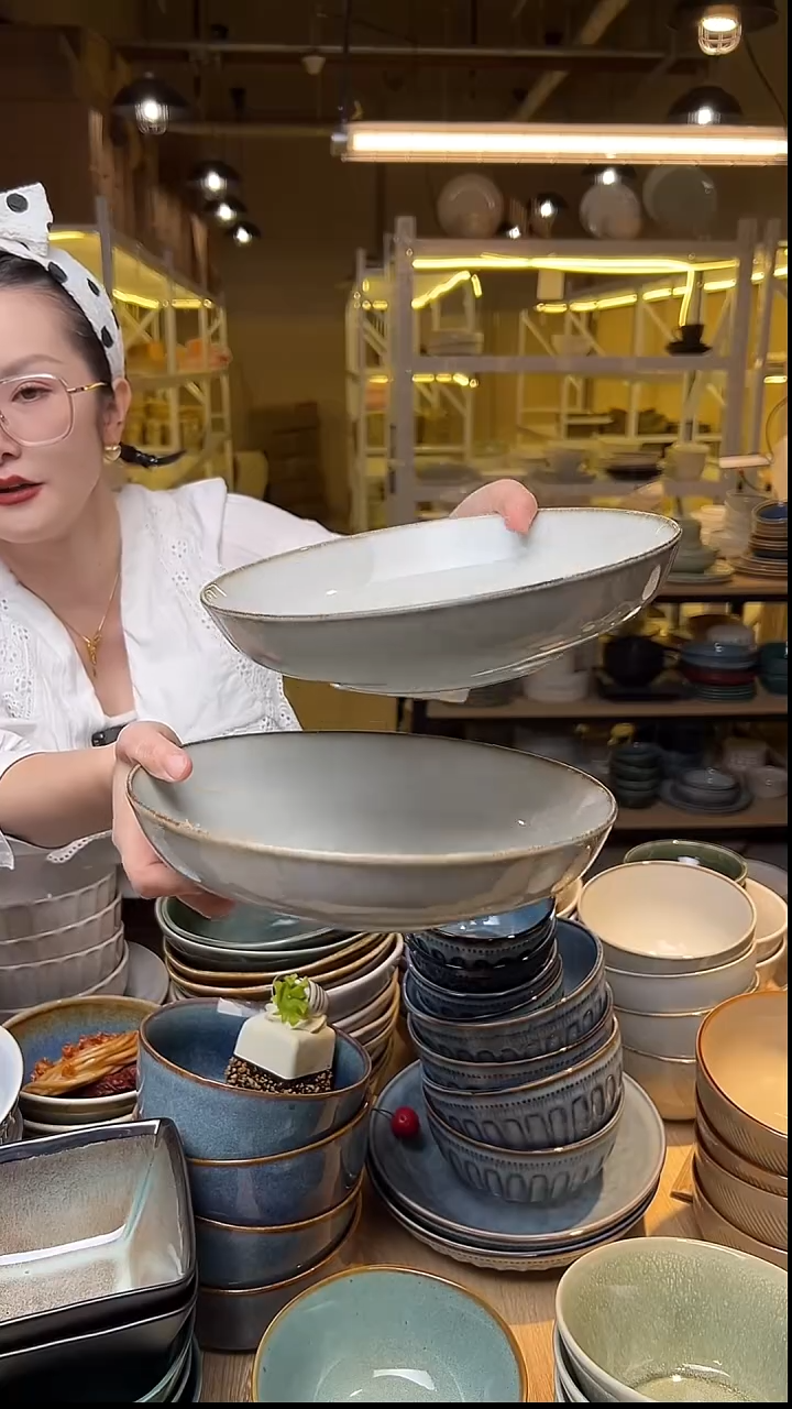 瓷223外贸尾货窑变釉下彩默认瑕疵