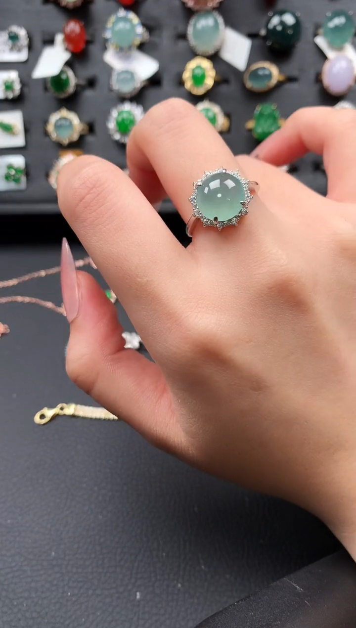 【闪购商品】翡翠戒指银S925镶嵌52114