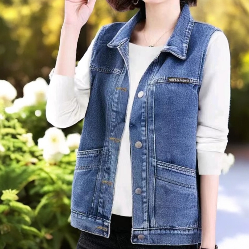 [841-900]春夏秋冬四季休闲牛仔无袖马甲百搭外穿慵懒设计感韩版