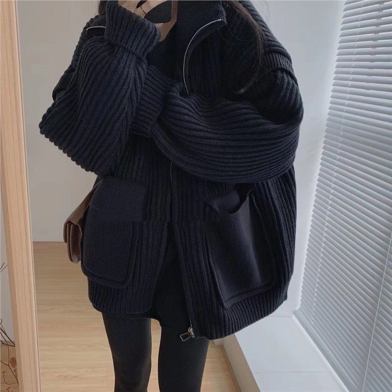 【FF浮力】69-139  嘻嘻女装秋款慵懒中长款毛衣外套