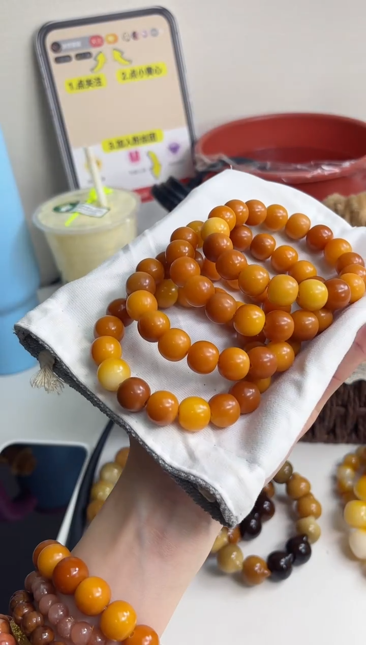 手串菩提根/象牙果沐L56爱马仕橘干磨苹果13*14mm手串（现穿）
