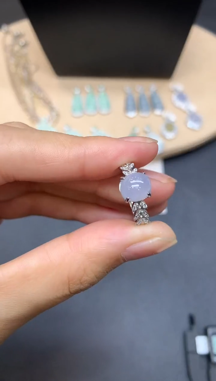 【闪购商品】翡翠戒指银S925镶嵌蛋面【无服务费】