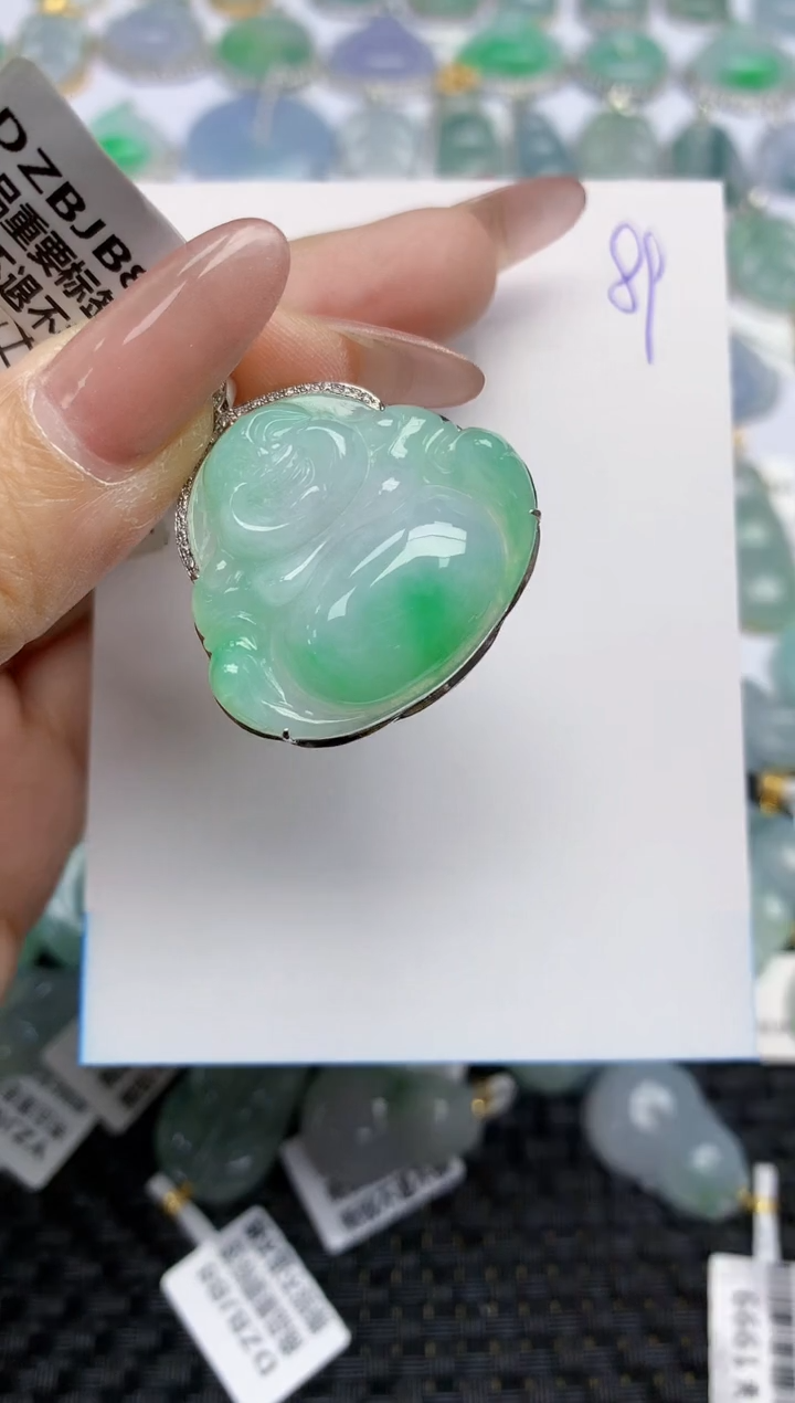 【闪购商品】翡翠颈饰18K金镶嵌天然A货翡翠 89