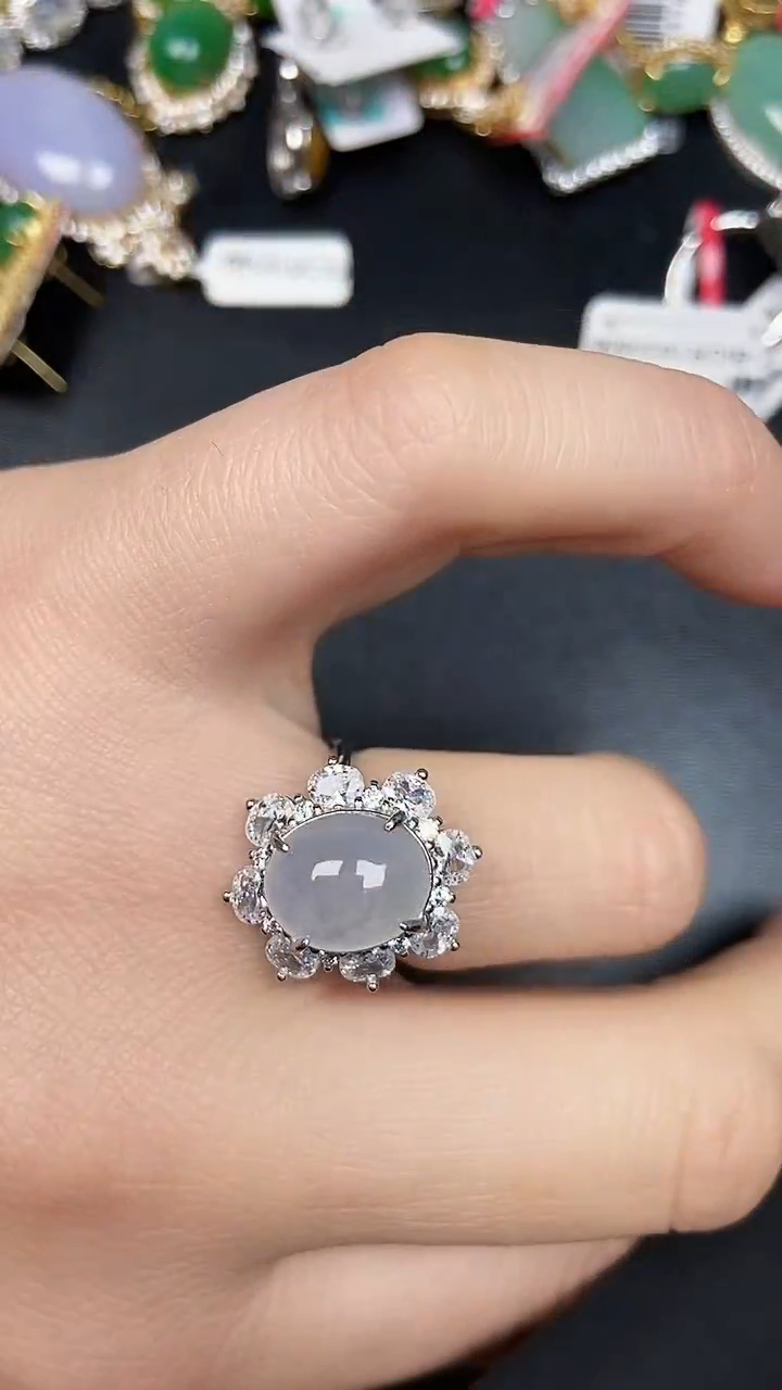 银S925镶嵌戒指翡翠3110