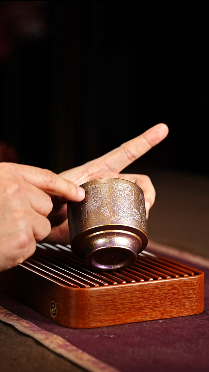 紫砂周边贝壳烧主人杯子