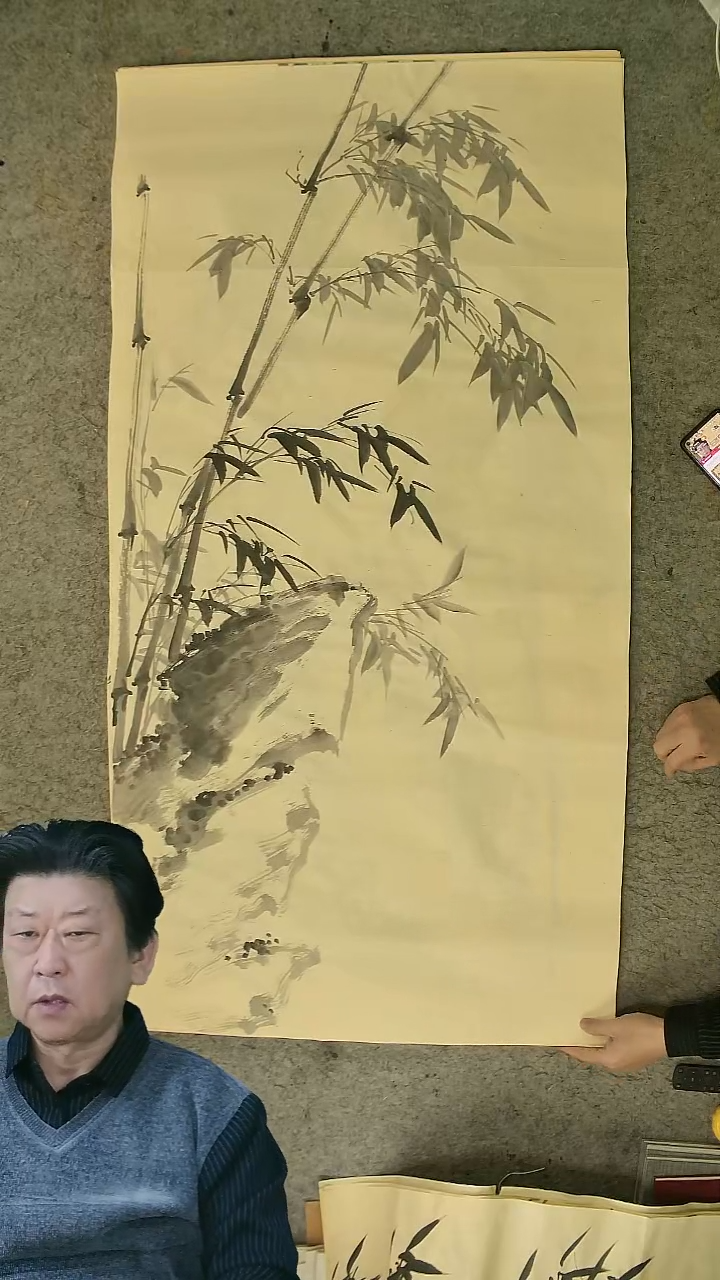 国画四尺整张  墨竹  69*138cm