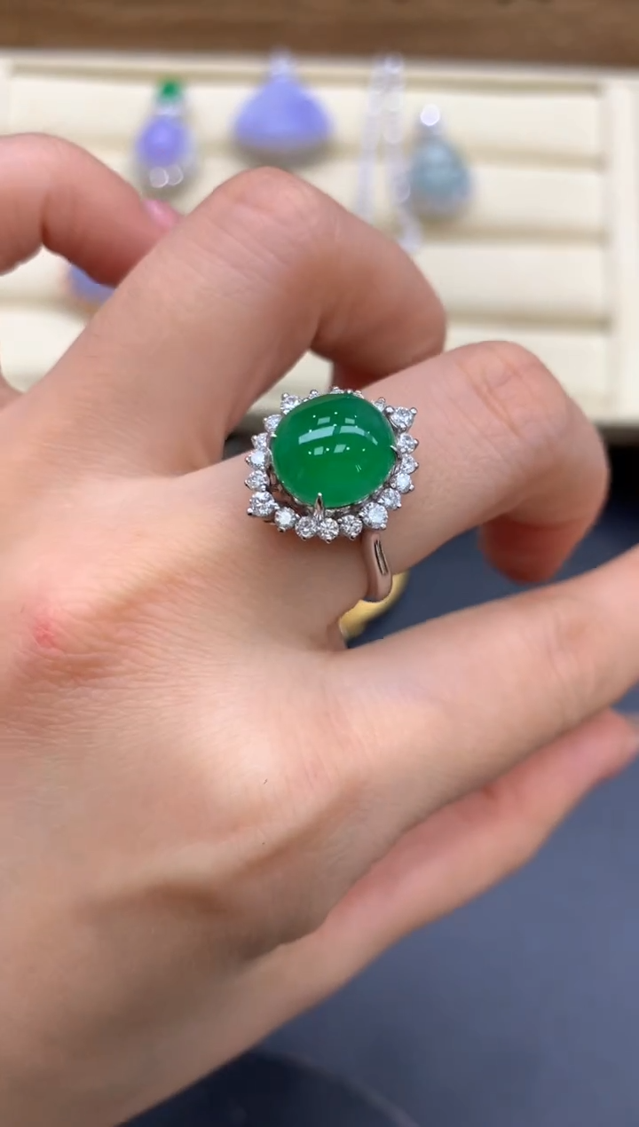 【闪购商品】翡翠戒指18K金镶嵌626-中国好珍宝