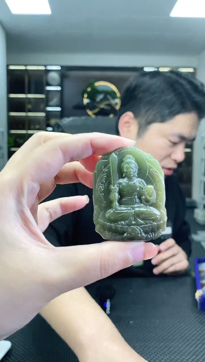 颈饰未镶嵌和田玉不动明王清货3