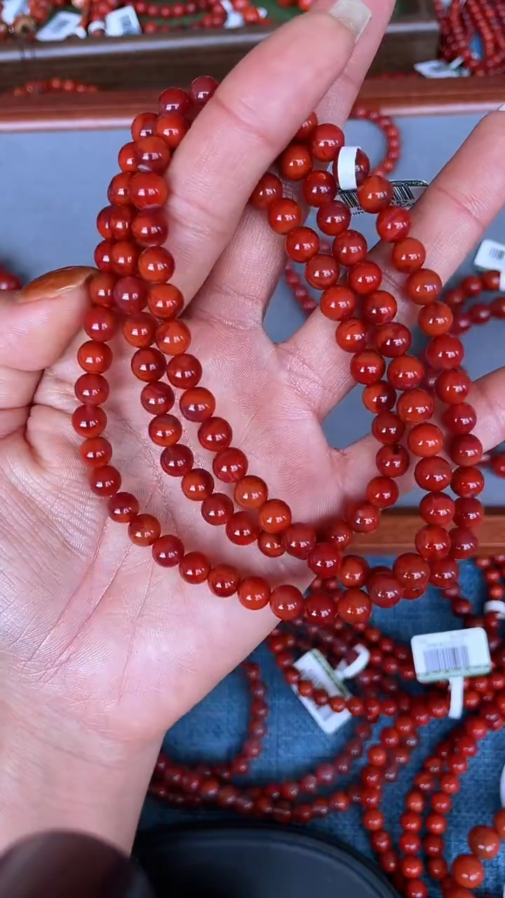未镶嵌手串南红玛瑙N46凉山瓦西料双锦火焰多圈