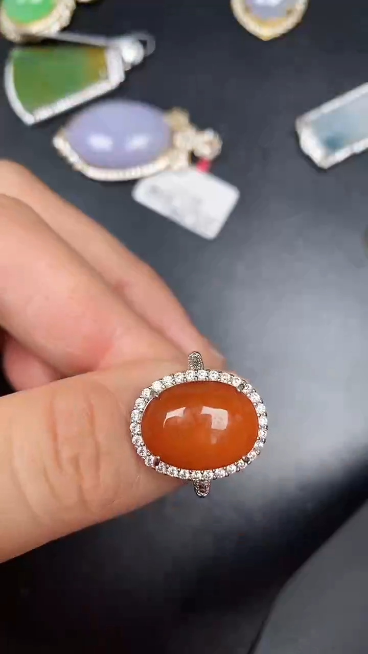 银S925镶嵌戒指翡翠3500