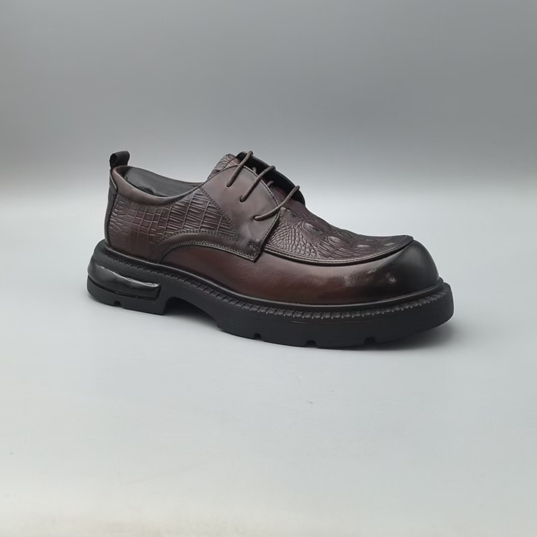 （孤品微瑕介意勿拍）新款轻质厚底系带男士皮鞋休闲鞋 845