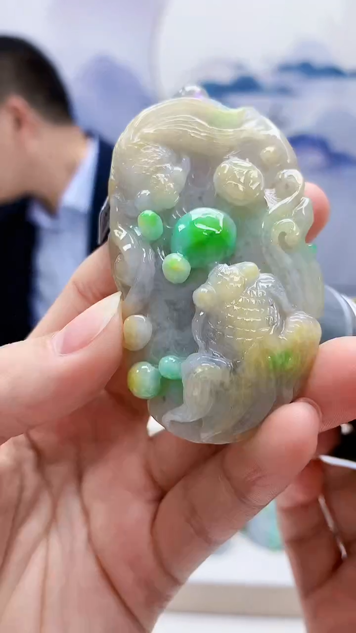 未镶嵌定制翡翠5174lr-毛货挂件3