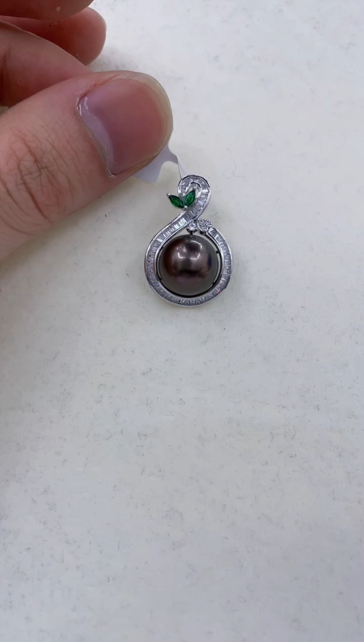 银S925镶嵌颈饰海水珍珠  