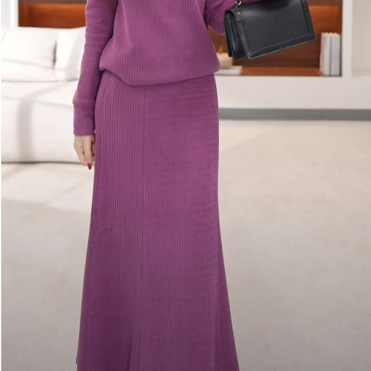 AMASS/阿玛施 新款高腰百搭时尚中长款A字裙5200404