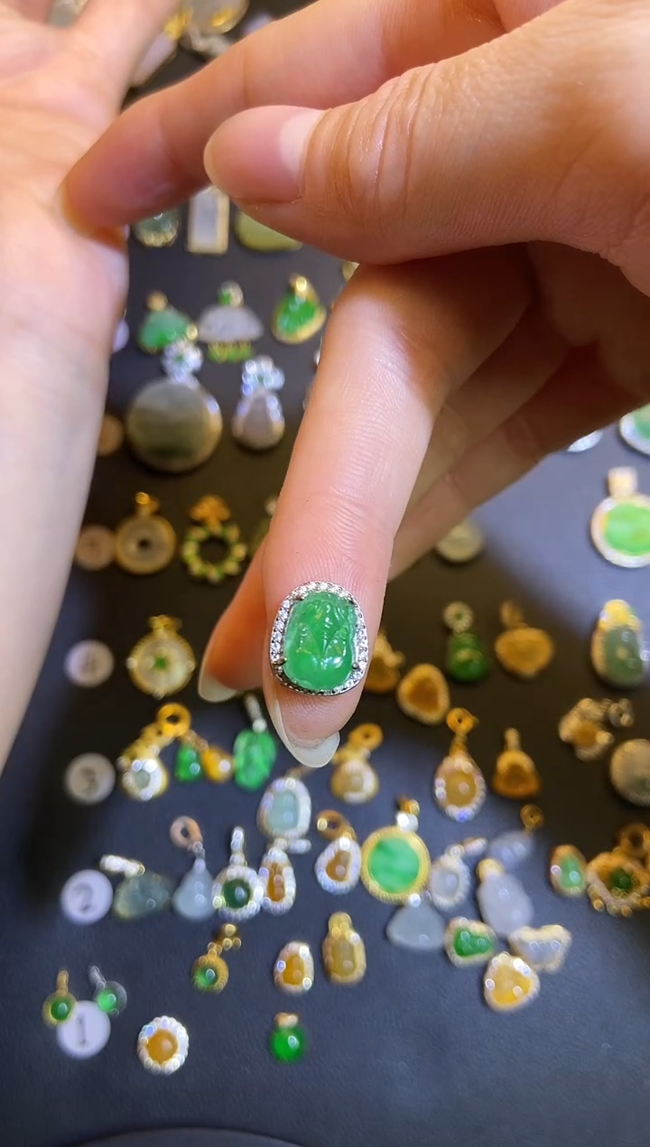 吊坠(不含链)银S925镶嵌翡翠1