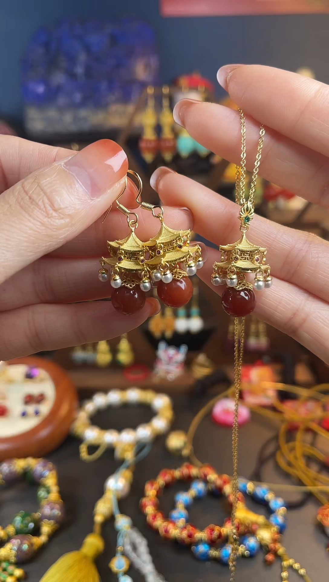 【闪购商品】347号和348号红色珐琅套装