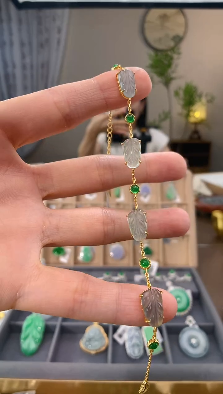 翡翠银S925镶嵌吊坠(不含链)手链 多样性发一