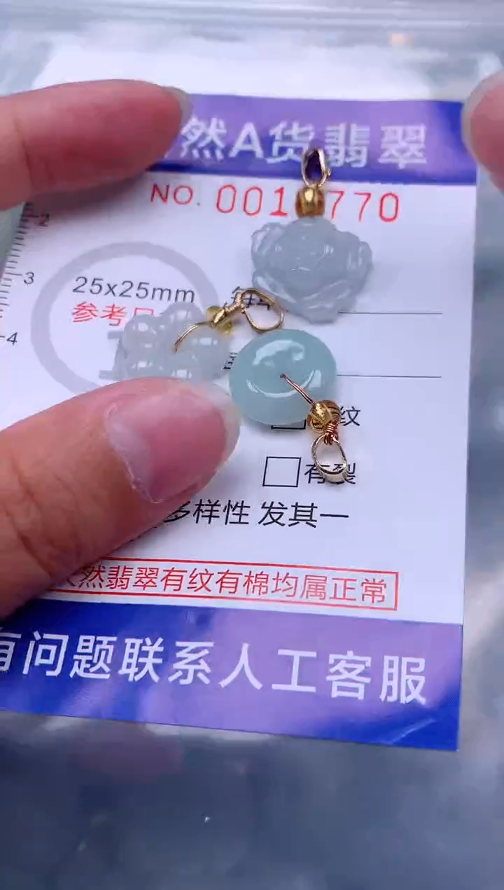 翡翠未镶嵌吊坠(赠链)1