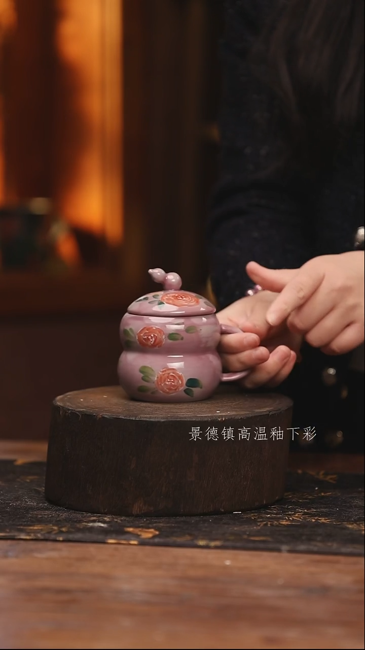 陶瓷景德镇高温釉下手绘陶瓷@L827@