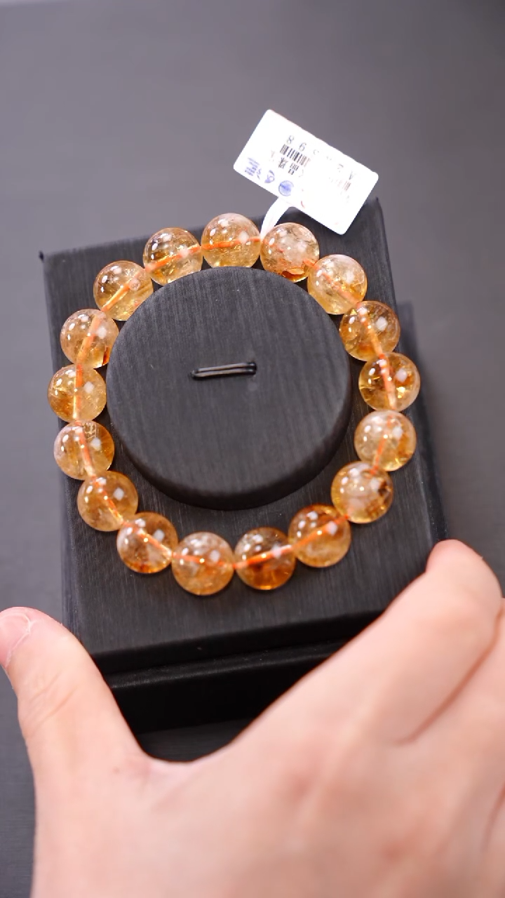 【闪购商品】水晶单圈未镶嵌Q083蜂蜜奶盖黄塔晶单圈12mm