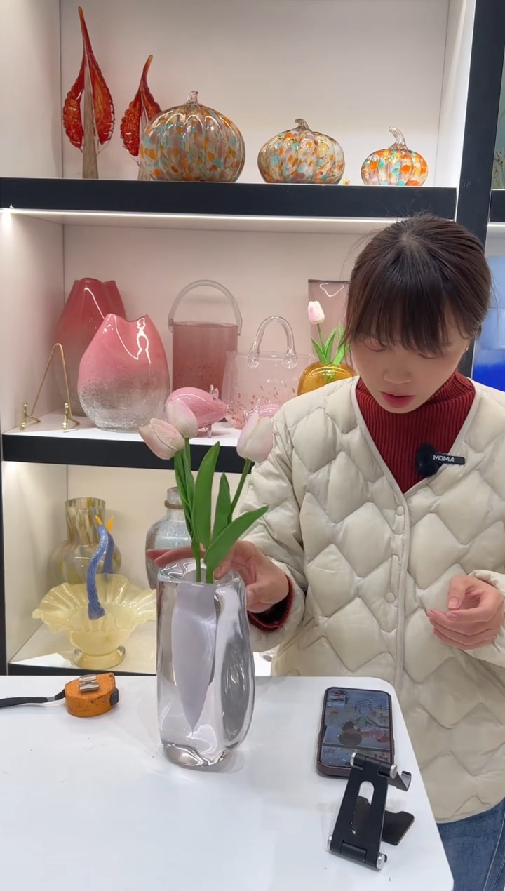 【闪购商品】琉璃粉色果冻花瓶