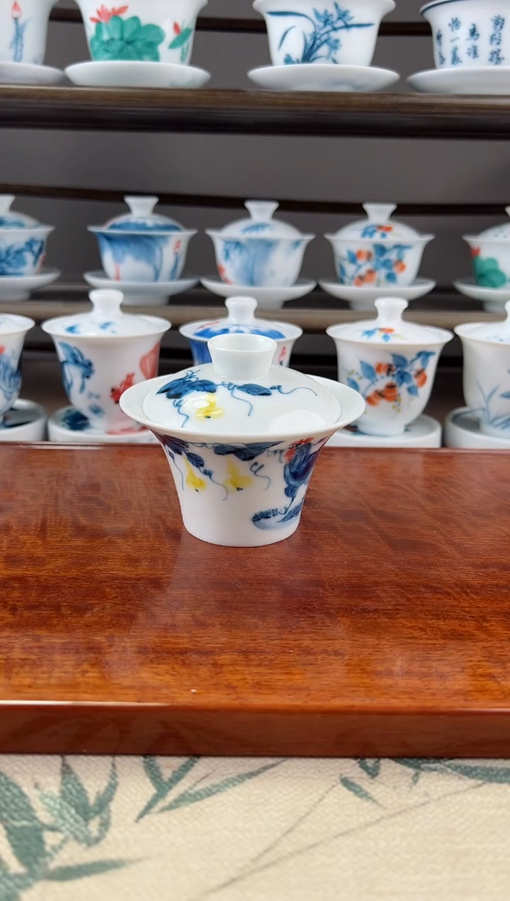 微瑕公鸡二才马蹄盖碗