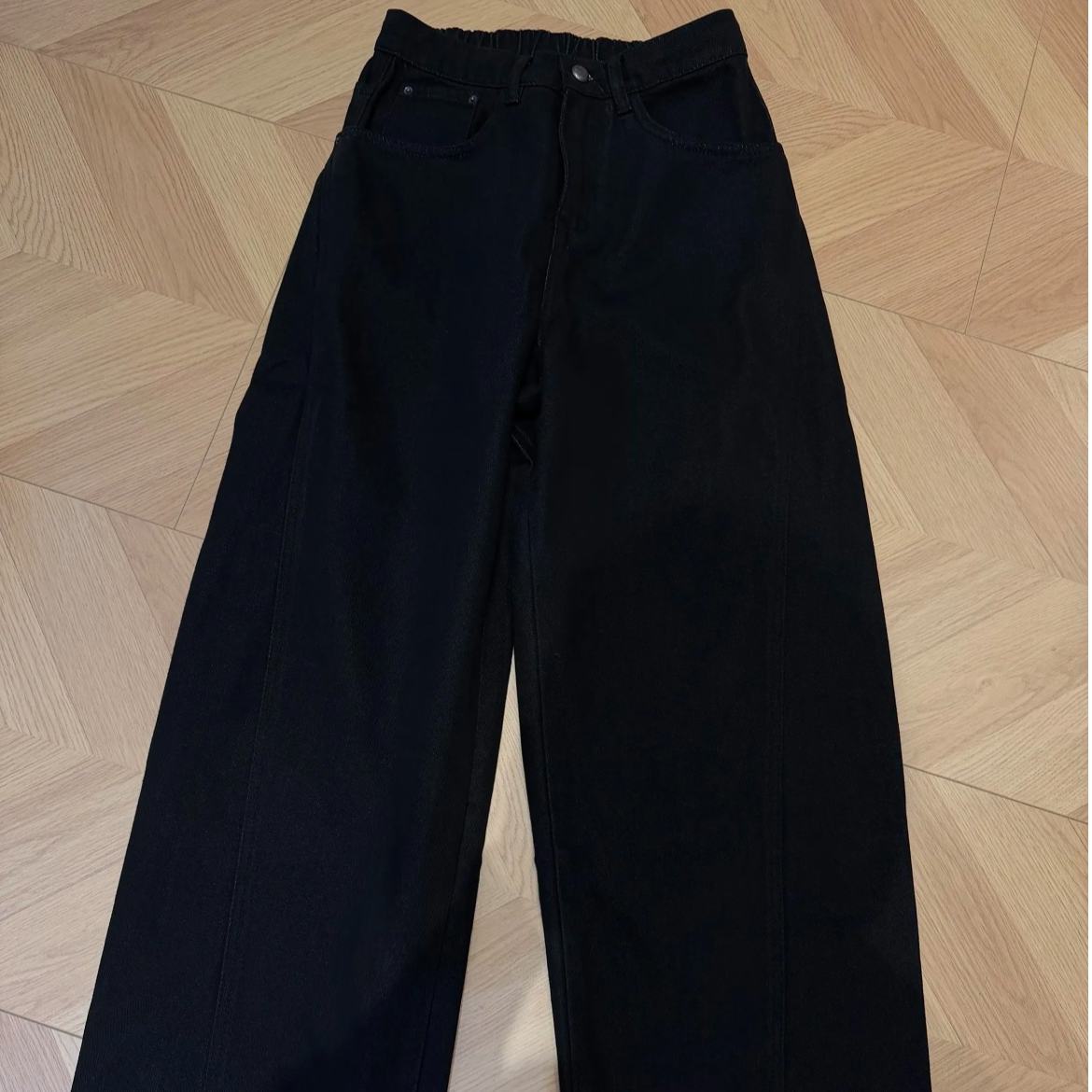 LANGGS&李雪岩 25冬季时尚百搭植绒直筒牛仔裤-TK8068