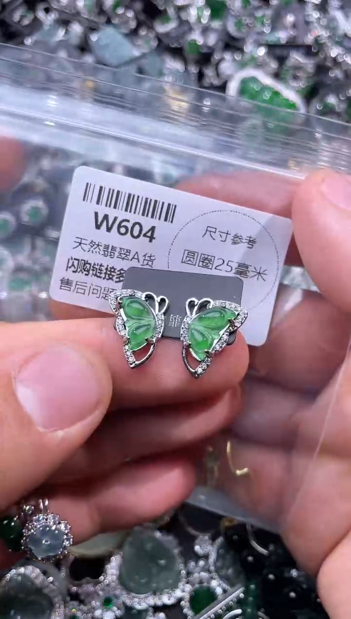 【闪购商品】翡翠颈饰未镶嵌W604耳钉