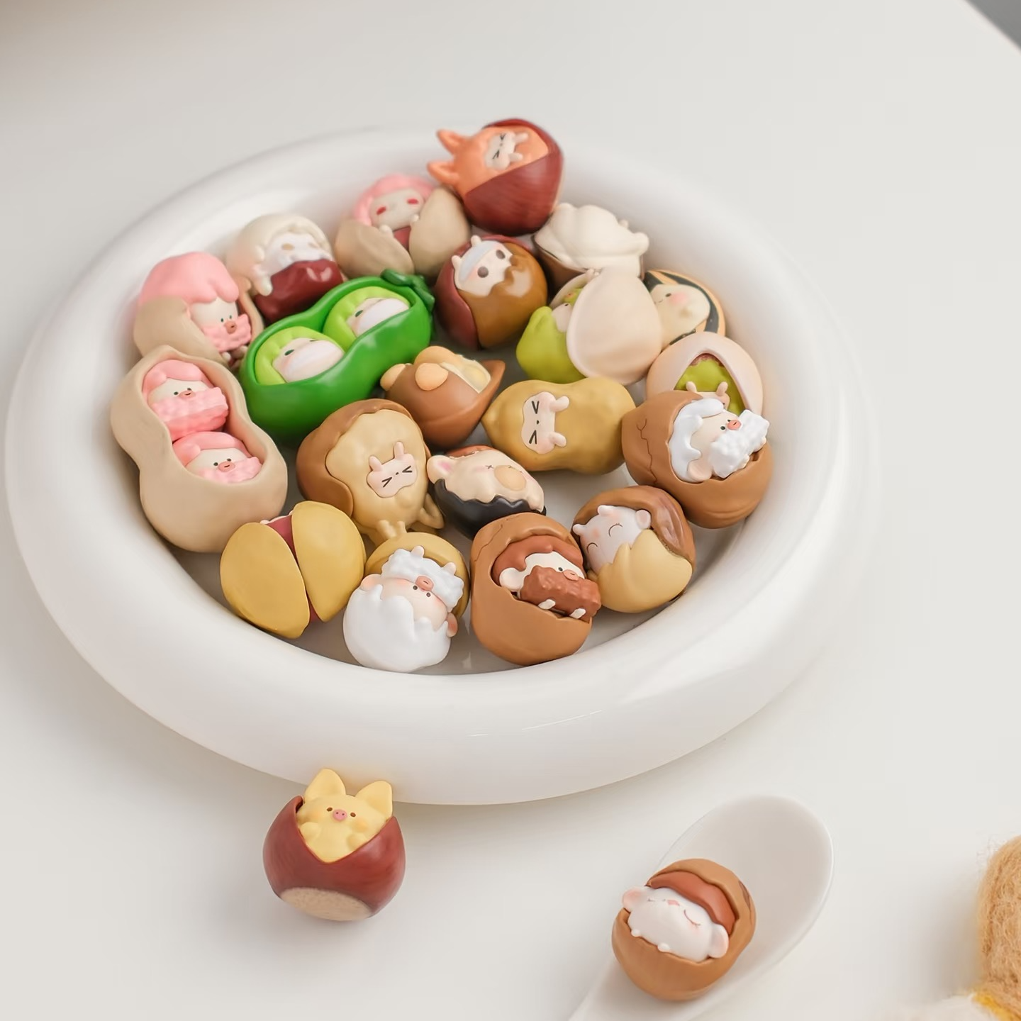 【五人一起玩-嘿粉儿kiki炒货铺】壳桃果正版盲盒手办可爱礼品礼物